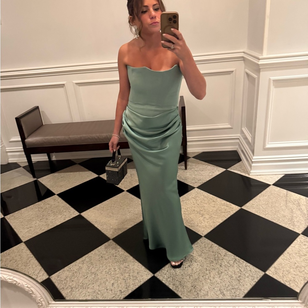 House of CB Persephone Green Strapless Evening Dress